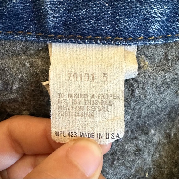 Vintage Levi’s Blanket Lined Denim Troy Trucker Jacket USA Made 71506 Size 42L - Picture 8 of 11